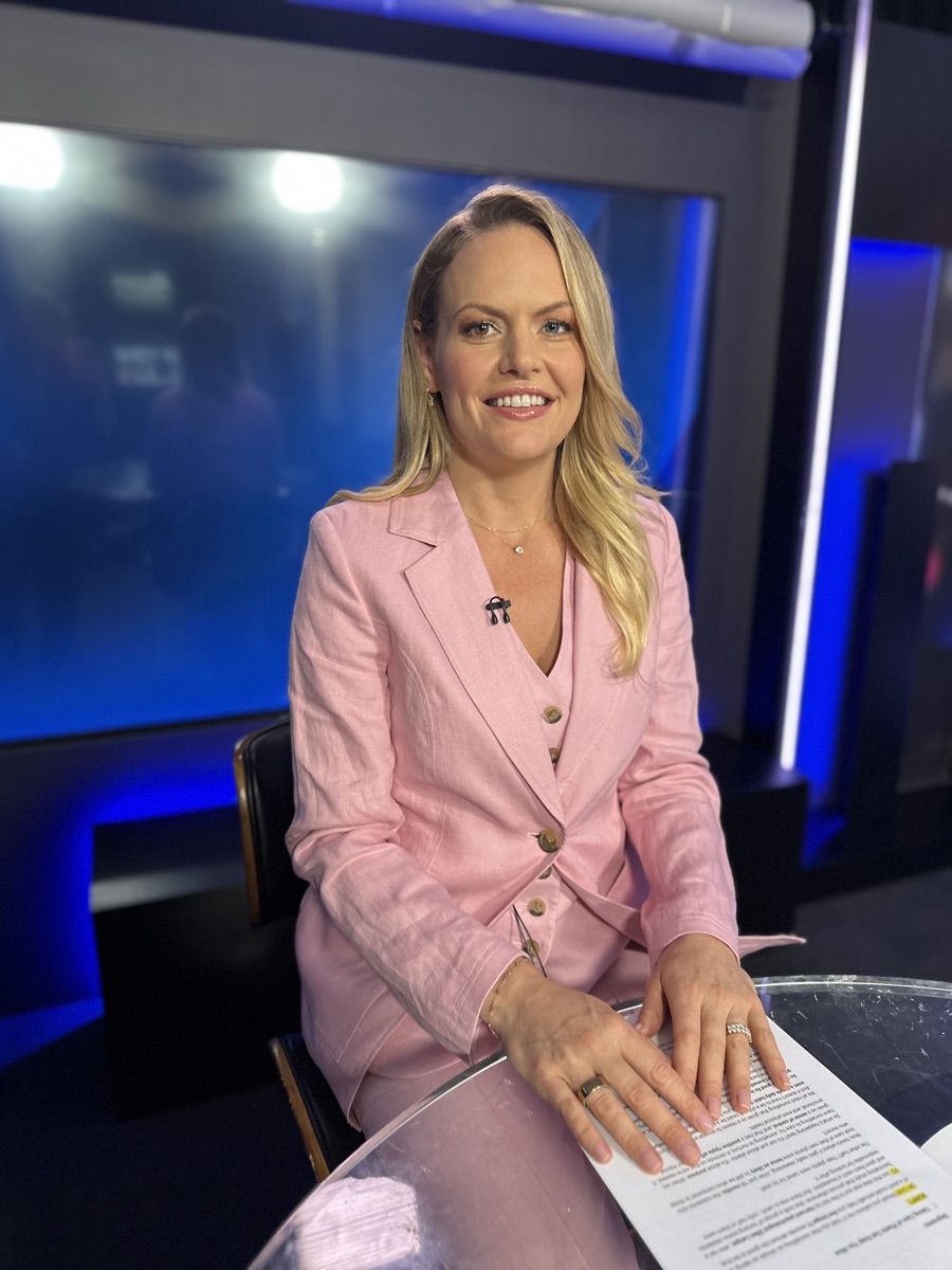 Tess Brouwer in the Channel 7 studio